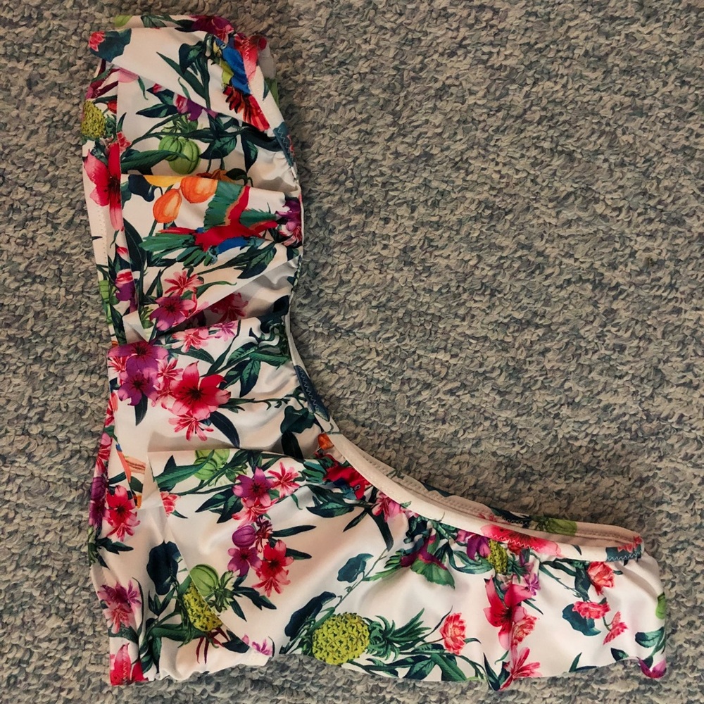 Tropical One Shoulder Bikini Top